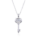 Abiding Jewelry Trendy Style Key Shape 5mm Moissanite Diamond Sterling Silver Necklace for Women Jewelry