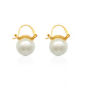 Chris April  Fashion Jewelry 316L Stainless Steel PVD Gold Plated Minimalist Pearl Earrings