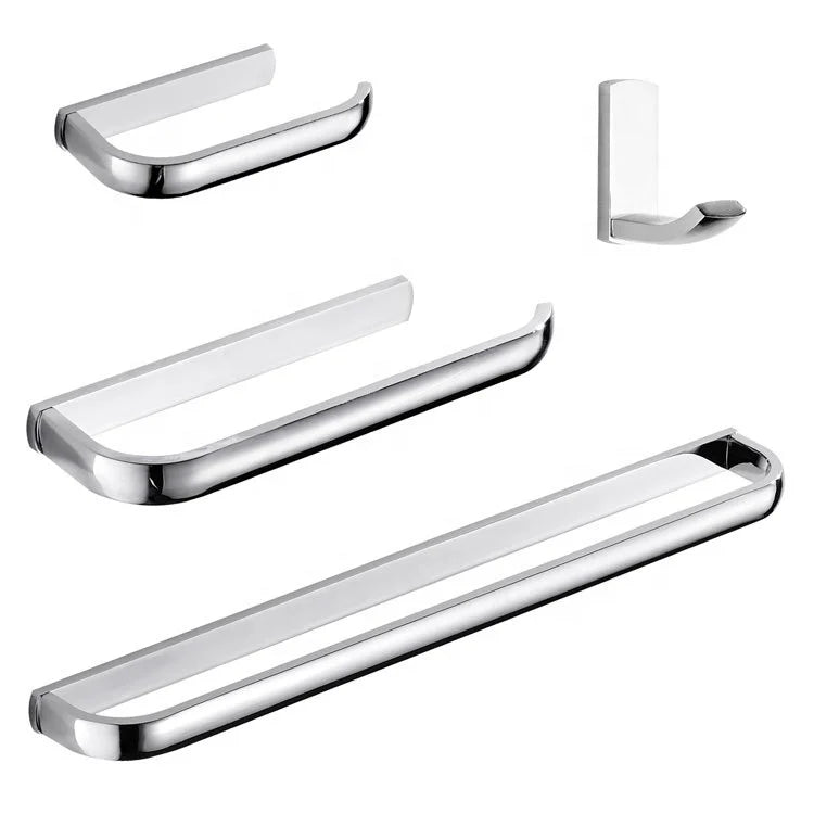 Wall Mounted Chrome Towel Rack Set with Easy Cleaning 3-Year Warranty Brass Accessories for Bathroom Use