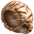 Satin Bonnet Wholesale Adjustable Double Sided Silky Satin Hair Wrap Reversible Hair Bonnet With Button