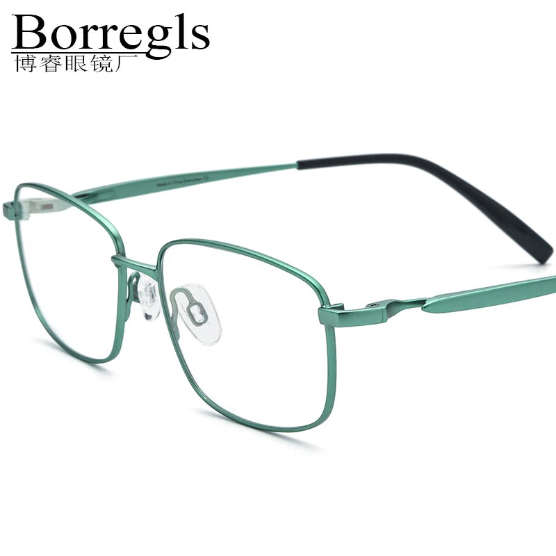 Borregls Pure Titanium Glasses Frame Men New Brand Designer Lightweight Square Eyeglasses High Quality Optical Eyewear 185755