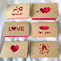 Vintage Laser 2024 Valentines Day Gift Card with Envelope Valentines Love You Greeting Cards for Birthday