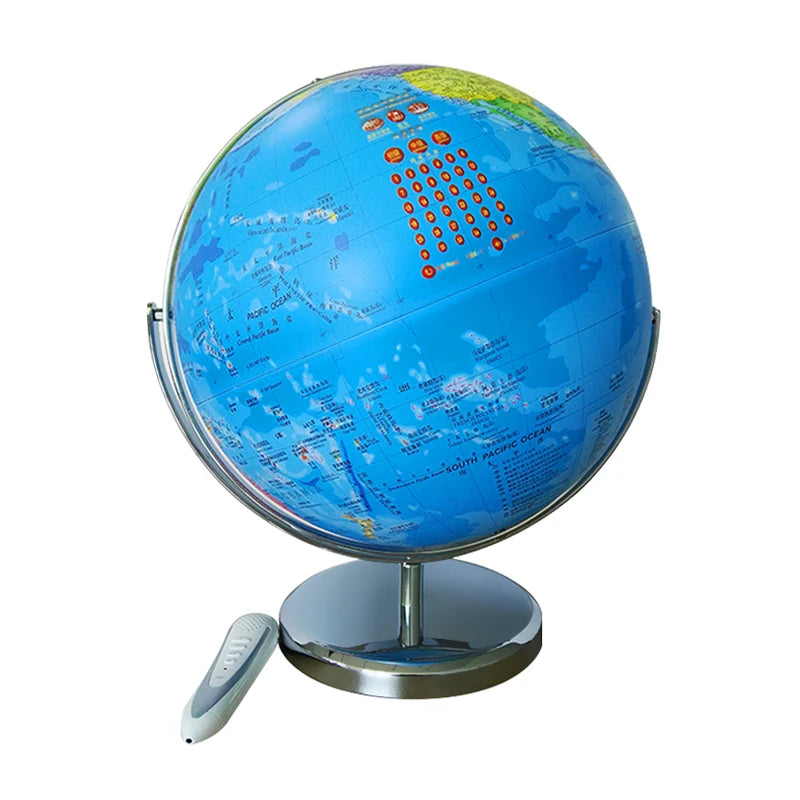 Seeball 32cm Intelligent Voice Reading Globe Dual Language Metal Base Fun Learning Geography Home Decoration Crystal Surface U