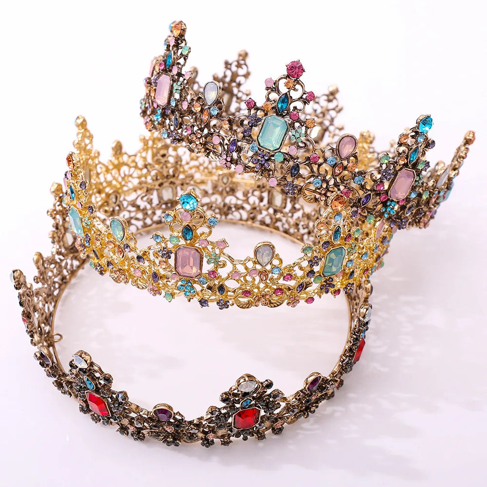 Full Round Design Bridal Crown Pageant Crowns and Tiaras Hair Accessories Women