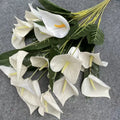 Artificial Plants Calla Lily Flowers 18Heads Bouquet for Patio Lawn Balcony Garden Window Box Home Farmhouse Decoration
