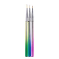 Gradient Colorful Pink Metal Handle 3 Pcs Nylon Hair Painting Line Private Label Nail Art Liner Detail Nail Brush
