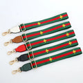 Wholesale Adjustable 38mm Colorful Green Red Stripe Handbag Replacement Bee Bagg Strap Purse Strap