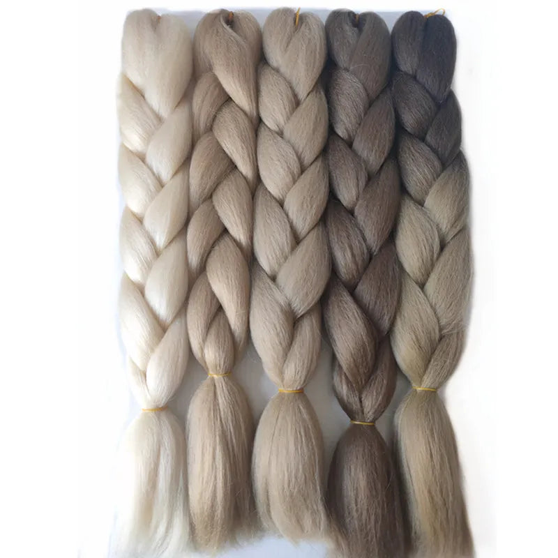 New Color Kinky Straight Synthetic Crochet Jumbo Braiding Hair Extensions Multi-Color Braids Machine Double Weft Wholesale