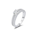 YBO 0.5 Carat VVS Round Brilliant Moissanite 925 Sterling Silver Engagement & Wedding Rings for Parties