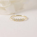 5 Stone Fine Jewelry Bubble Diamond Ring 14K Gold Bezel Set 2MM Moissanite Wedding Bands Ring for Ladies