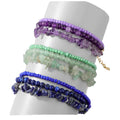 Bohemian 3pcs/set Natural Stone Bracelet for Women Gift Stainless Steel Chains Gemstone Amethyst Turquoise Beaded Bracelet