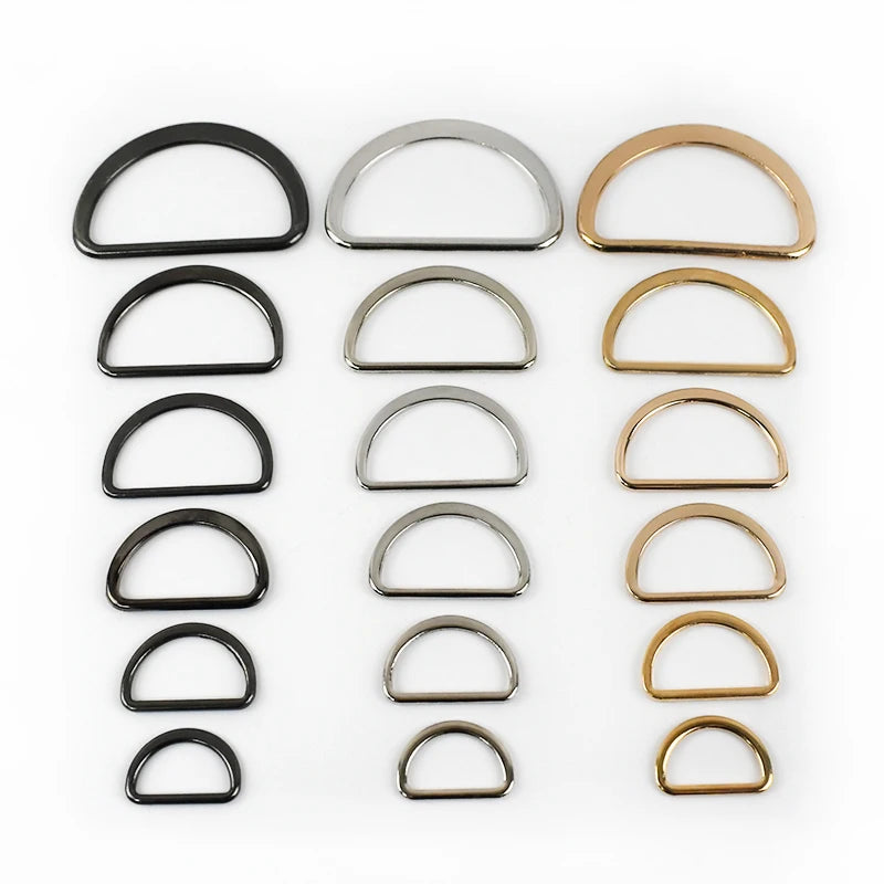 MeeTee F4-7 10-75mm D Shaped Ring Buckle Hardware Alloy Semi-circular Button Bag Strap Connection D Buttons Luggage Accessories