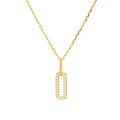 Fashion Jewelry 925 Sterling Silver square Pendant Necklace Geometric Hollow Rectangle Diamond Gold Plated Necklaces Women