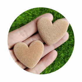 100Pcs Mixed Flocking Love Heart Flatback Resin Scrapbooking DIY Garment Sewing Crafts Supplies Hairpin Jewelry Decor 31*35mm