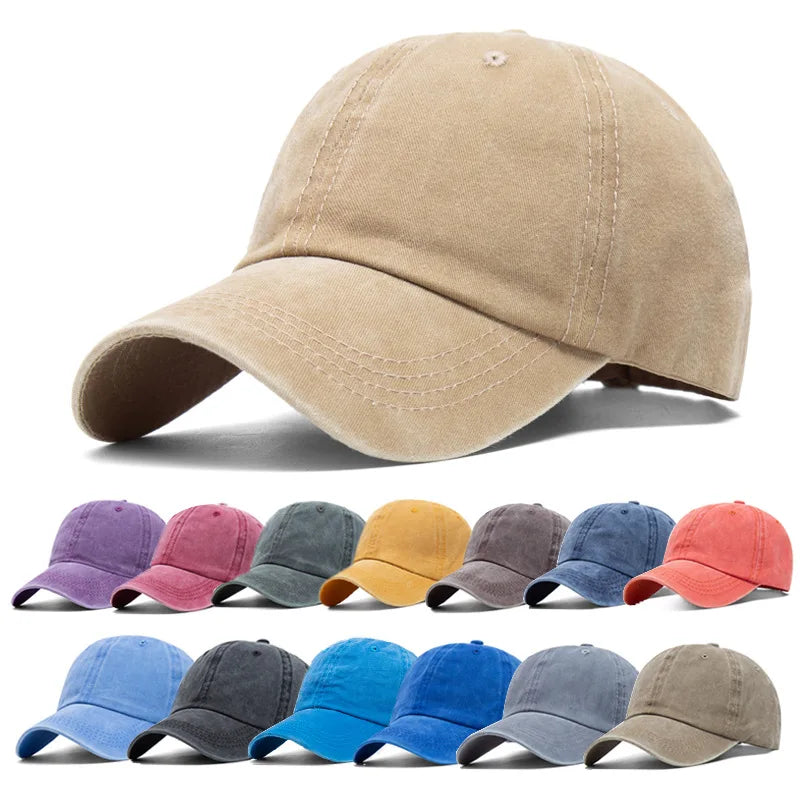 Factory Price Vintage Custom Plain Washed Cotton Baseball Cap 6 Panel Blank Multi-color Unstructured Dad Hat for Unisex