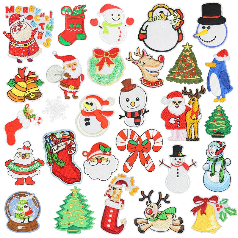 Hot Sale Mixed Christmas Embroidery Iron on Patch for Clothes