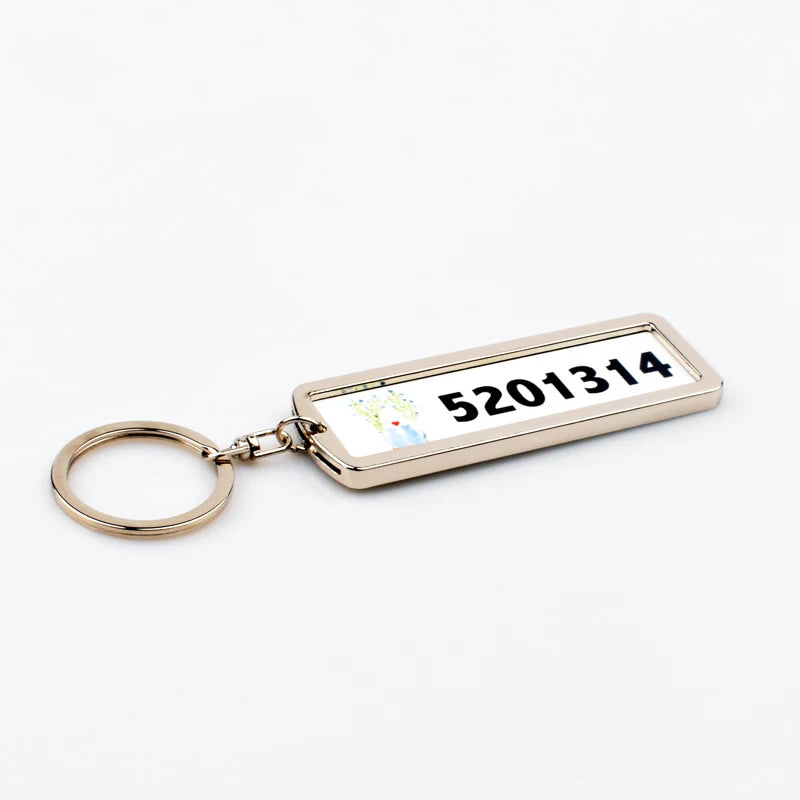 Qualisub Small Size Car License Plate Sublimation Keychain Metal Keychain Double Sides Printable Sublimation Keychain Blanks