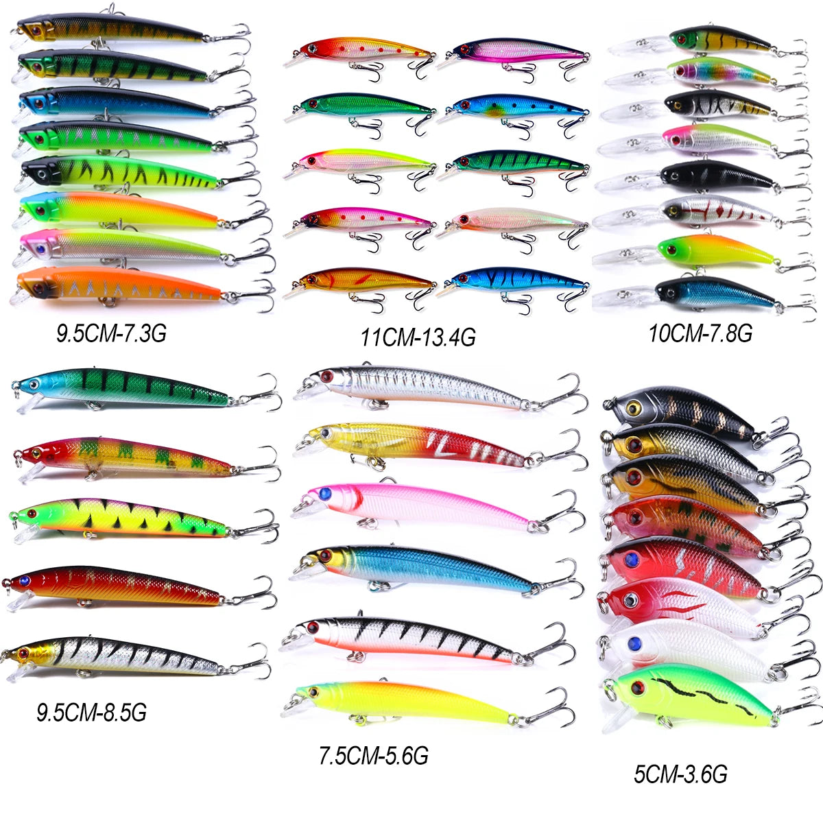 Artificial Fishing Lures Minnow Hard Bass Bait Floating Carp Lure Kits Peche Pesca Fish Bait Set Hottest Fishing Supplies