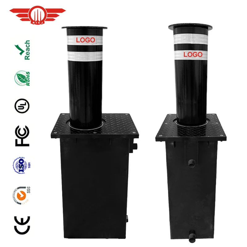 Electric Lifting Parking Space Column Stainless Steel Automatic Retractable Hydraulic Bollards