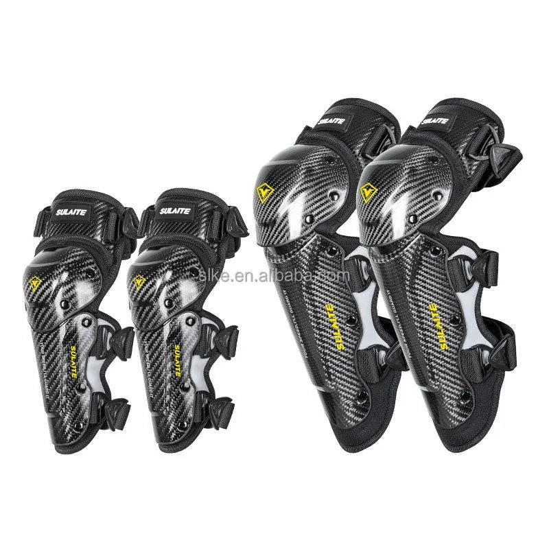 SULAITE 3K Carbon Fiber Cruiser Adventure Street Bike BMX ATV MX Off-road Motocross Elbow Pads Motorcycle Knee Guards