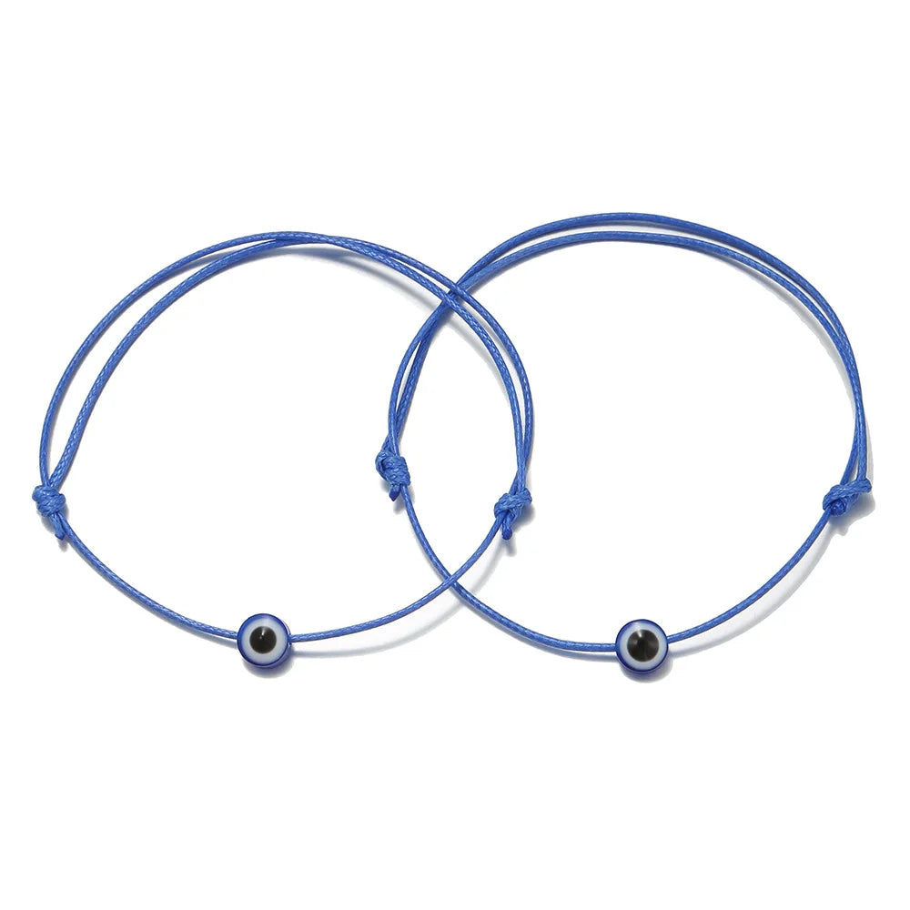 Pulseras De Hilo Con Ojitos Wholesale Braided Red String Rope Couple Bracelets Jewelry Lucky Eyes Blue Eyes Charms Bracelet