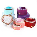 Creative Romantic Valentine's Day Diamond Eternal Rose Ring Necklace Earnail Flower Jewelry Box Suitable for Mother's Day