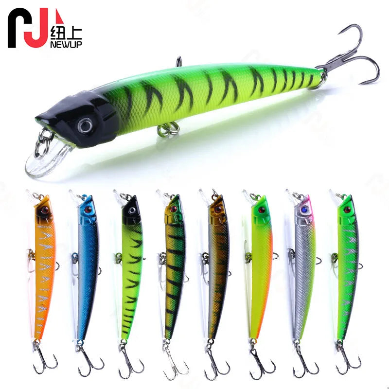 Hard Plastic Minnow Lure Bait Floating Fishing Lure 2 Hard Treble Hook for Fishing Easy