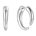 925 Sterling Silver Round Chunky Clip on Earrings Polishing Textured Waterproof Cuff Pierced Earrings