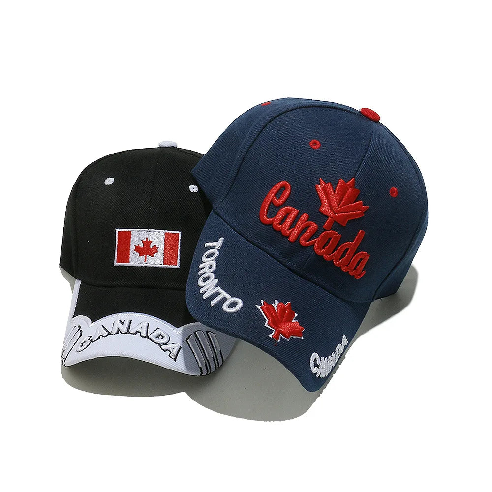 New Embroidery Canada Flag Hat  Adjustable Cotton Baseball Cap with Canadian Pride Maple Leaf Design Bulk Order Trucker Hat