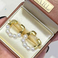 Internet Celebrity Favorite Goddess Style Horseshoe Ear Buckle Pearl Earrings 5-6mm Strong Light White Popular Potatoespear