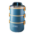 Three Layer 2200m Reusable Portable Children's Round Food Container Thermal Insulated Lunch Box with Handle