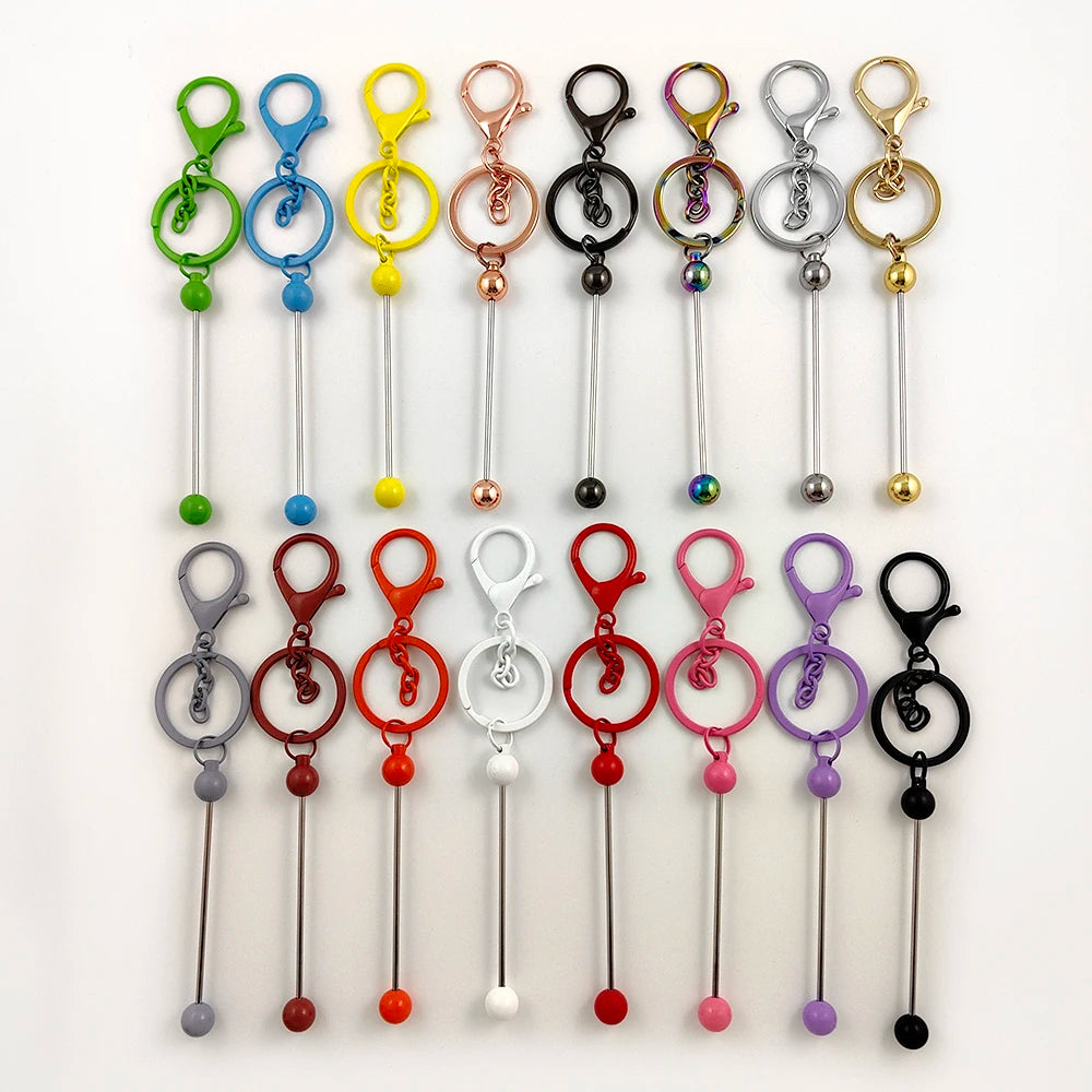Original Supplier Beadable bar Keychains for Jewelry Making Promotional Beadable Items for DIY