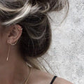 Stainless Steel Custom Ladies Teenagers Fashion Gift Minimalist Gold Earrings Delicate Ear Cuff with Chain Threader Earrings