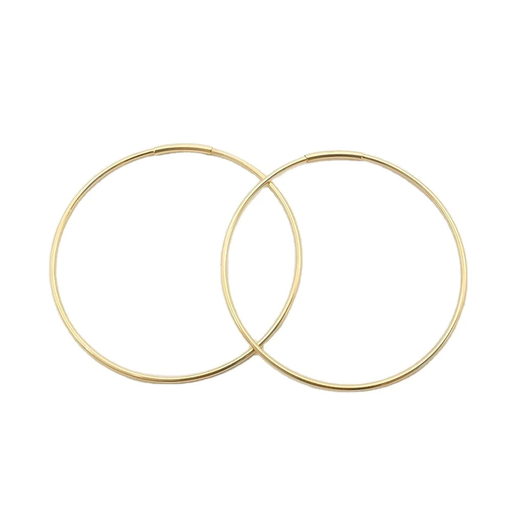 Hot Sale AU750 Trendy 18K Solid Gold Hoop Earrings for Wedding & Party-Unisex Gift Jewelry Real Gold Earrings
