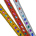 Acrylic Gemstone Knitted Polyester Lace Fabric Clothing Handmade Diamond Crystal Ribbon 3cm Beaded Folk Dance Costume Ttrimming