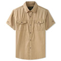 Men's Cotton Casual Short Sleeve Tactical Shirt Outdoor Shirt for Hiking Hunting Traveling Trekking