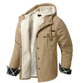 Custom Winter Us Size Men's 100% Cotton Casual Fleece Plus Thick Hooded Jacket Oversize Fleece Outdoor Sherpa Jackets for Man