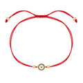 Blue CZ Zircon Turkey Eyes Rope Chain Bracelet Gold Plating Round Evils Eyes Charm Bracelet for Women