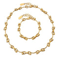 Stainless Steel 18K Gold Plated Interlocking Thick Chain Necklace Bracelet Titanium Steel Personalized Irregular Chain Necklace