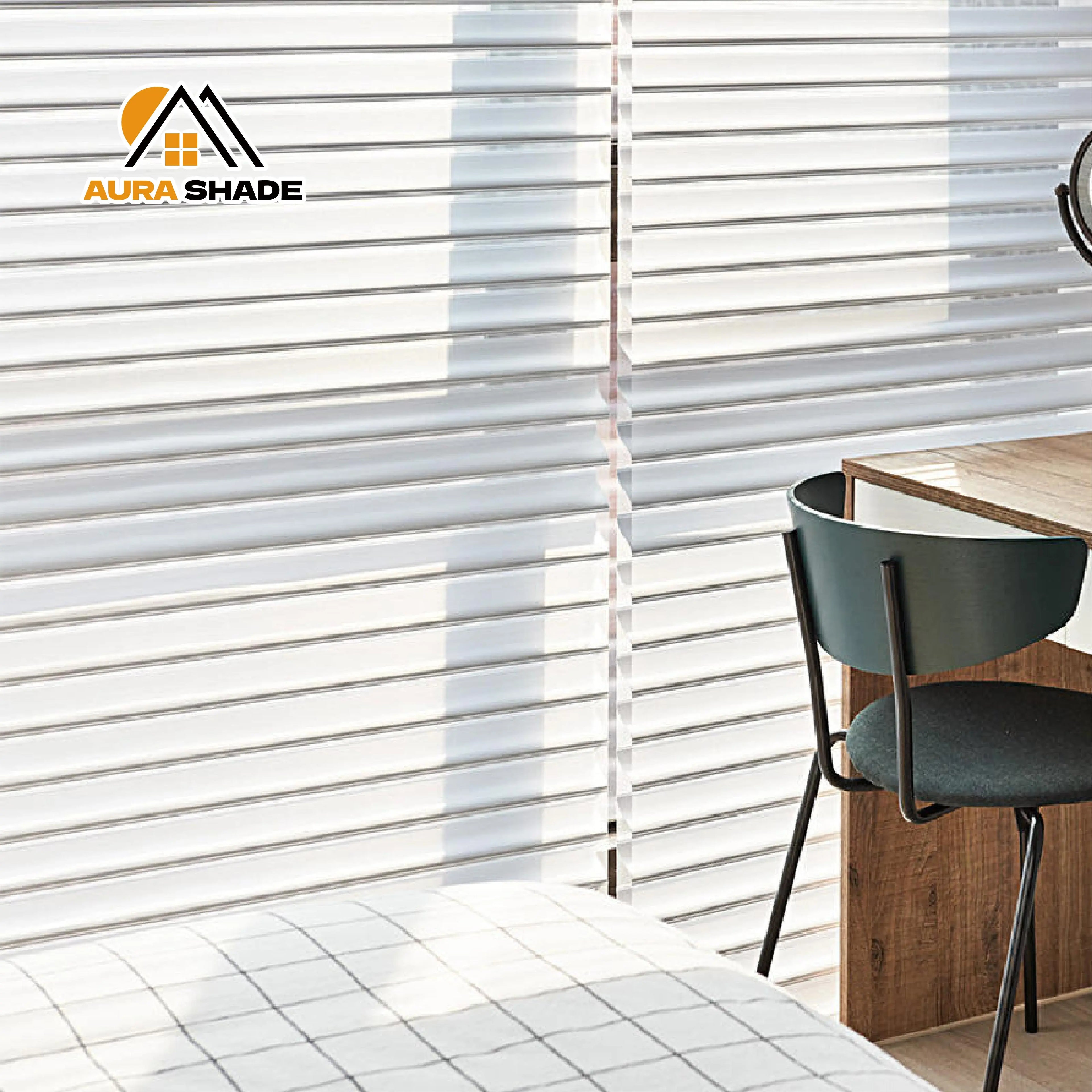 Factory Price French Style Sunscreen Roller Shangri-La Blind Living Room Window Smart Sheer Triple Shangrila Blind