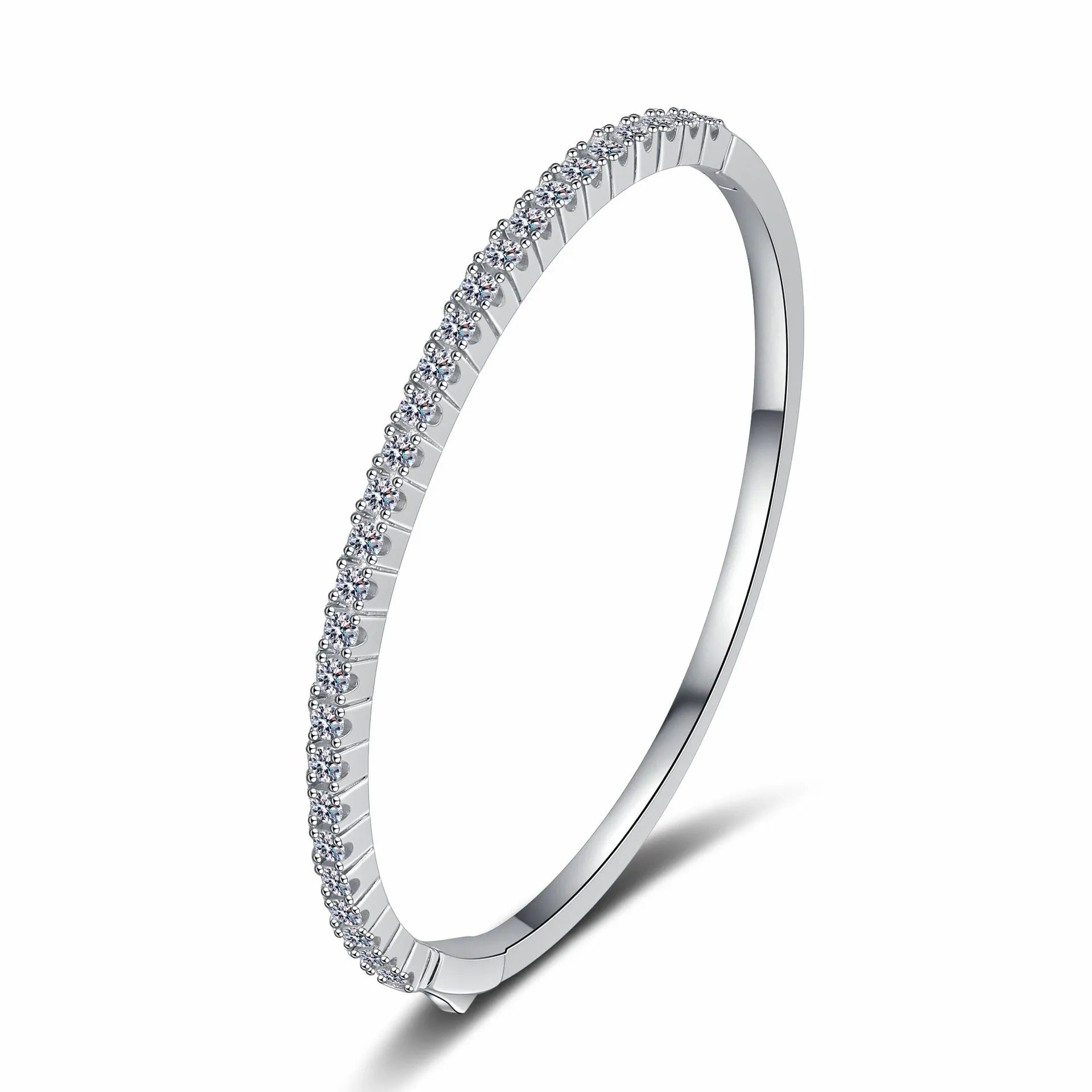 Plaltinum Plated Bracelet Bangle 925 Silver Jewelry Women Moissanite VVS Diamond Moissanite Jewelry Lady Bracelet Bangle