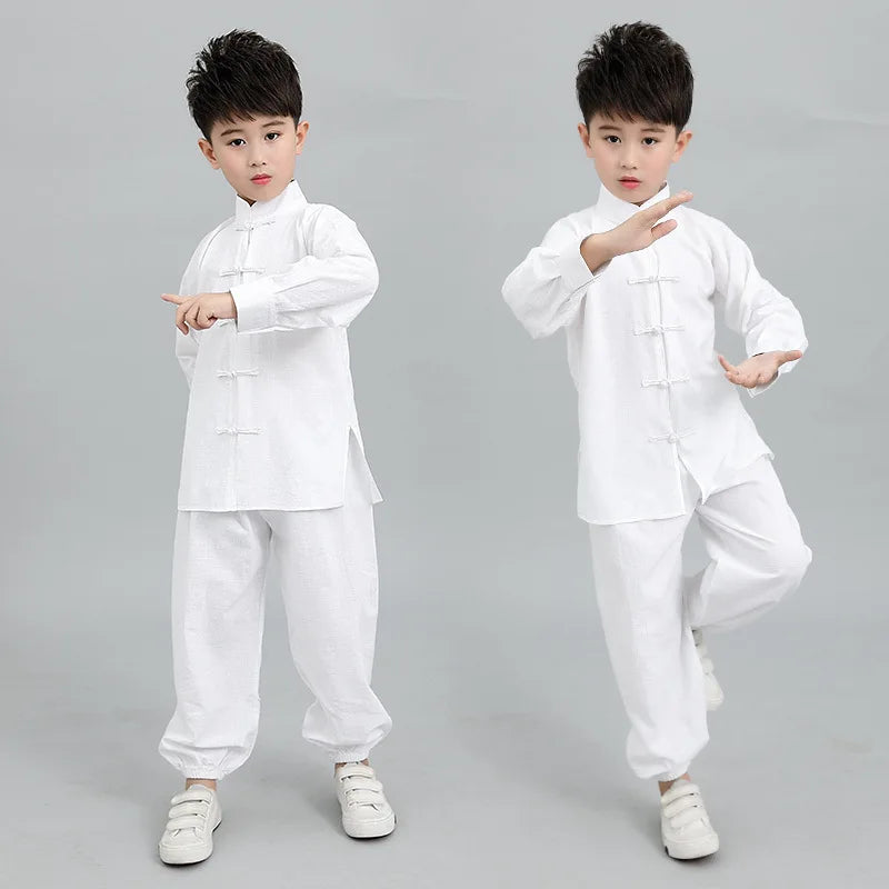 Nese Martial Arts Tai Suit Boys Girls Training Kung Fu Performance Style Children's Clothing Cotton