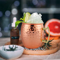 Rose Gold 530ml Custom Metal Hammer Point Cocktail Coffee Tea Beer Cup Copper Stainless Steel Moscow Mule Mug 4piece Gift Set