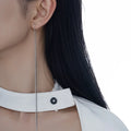 Creative Korean Version with Minimalist Personality S925 Pure Silver Tassel Ear Line Ins Cool Style Long Chain Earrings