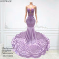 Ocstrade Vestido Wedding Gowns Maxi Dress Bridal Luxury Beaded Lilac Rhinestone Applique Evening Dress Custom 2025 Prom Dresses