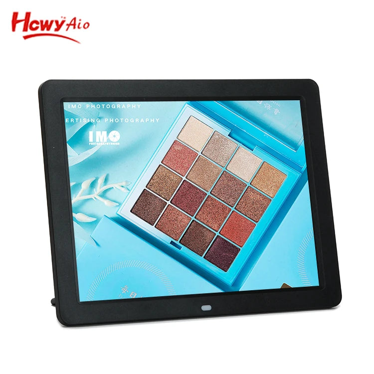 Square Screen 12 Inch Indoor Use Digital Photo Frame Remote Control Video Loop Playback LCD Video Player for Wall Mount Desktop