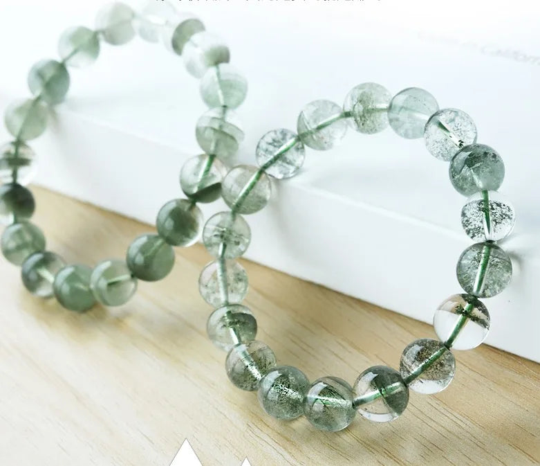 Natural Green Ghost Bracelet with Star Beads Full of Crystal Jewelry Crafted with Care