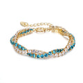 Geometric Inlaid Trendy Diamond Simple Gold Beautiful Bracelet for Women Factory Wholesale
