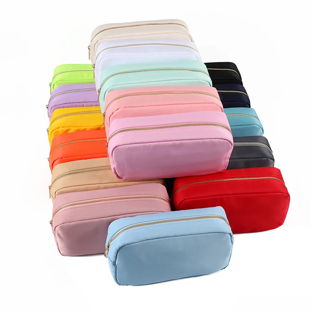 Keymay Fast Ship Candy Color Waterproof Nylon Cosmetic Bag Travel Makeup Bag Travel Toiletry Zipper Pouhch Nylon Storage Bag