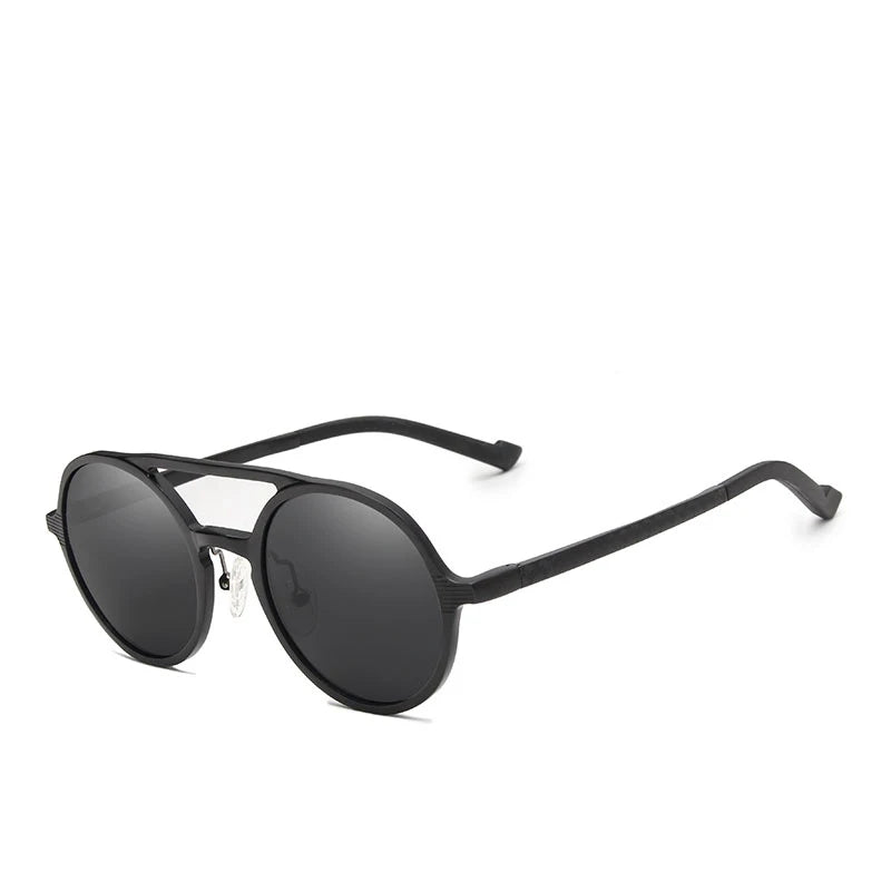 For Men's Retro Round Full Rim Aluminum Magnesium Frame Polycarbonate Lenses Sunglasses Vintage Driving Model N7576